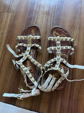 Sam Edelman Studded Gladiator Sandals in White